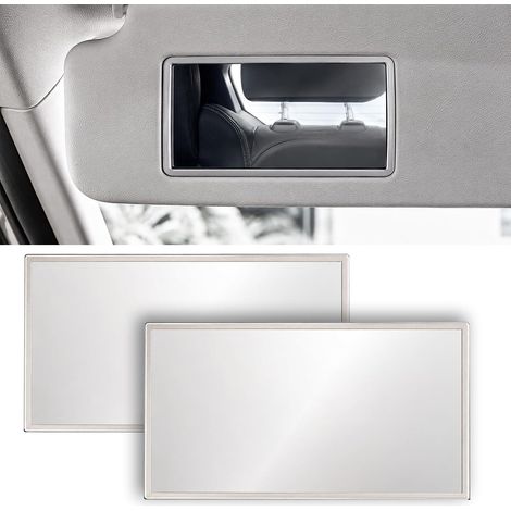 2PCS Miroir de Courtoisie de Voiture HD Portable Auto Adhésif pour Pare-Soleil et Intérieur, Miroir de Maquillage Universel Anti-Choc pour Voiture Chambre et Salle de Bain (1/5)