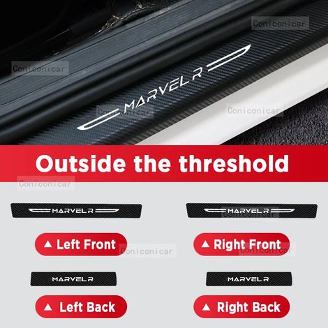 (Lot de 4) Autocollants de seuil de porte en fibre de carbone pour MG MARVEL R EV 2021-2023 - Protection anti-rayures - Accessoires de décoration intérieure (1/3)