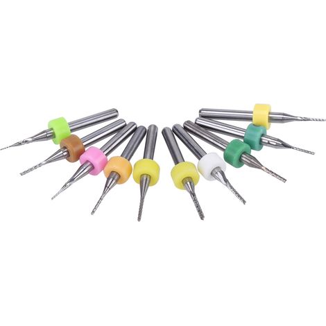 Lot de 10 fraises à graver pour circuits imprimés 0,5 à 1,4 mm, queue 3,175 mm, outils de découpe CNC pour PCB (1/5)