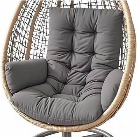 Coussin pour fauteuil suspendu, coussin de jardin, pour balancelle suspendue, panier suspendu, coussin de siège, lavable, pour chaise à bascule, gris foncé