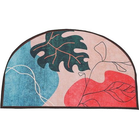 Tapis de bain demi-rond, tapis de bain antidérapant, tapis d'entrée lavable, tapis de sol absorbant (1/5)