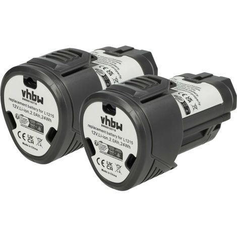 vhbw 2x Akku Ersatz für Ridgid 200901009, 200901019, R86048 für Elektrowerkzeug (2000 mAh, Li-Ion, 12 V)