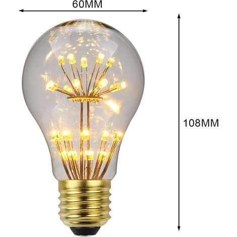 Ampoule LED 3 W Firewrok Starry Edison Ampoule Spécialité Ampoules Décoratives (A60) [Classe énergétique A++] (1/3)