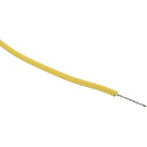 Fils de connexion RS PRO UL3266, 11 0,2 mm² 24 AWG, 300 V, XLPE Jaune, 100m ( Prix pour Bobine de 100 Mètres )