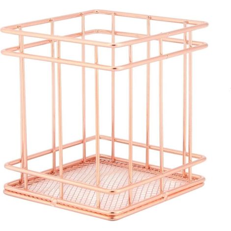 Panier de rangement en fer or rose (S-rectangulaire) (1/5)
