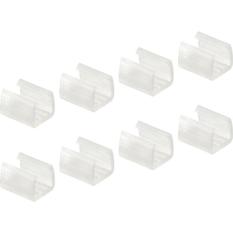 Led Néon Montage Clips Fixation Pinces Support Apte 8 mm 50 pièces Silicone Néon Flex Bande Eclairage 3 mm 5 virgule 5 mm (1/4)
