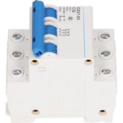 Disjoncteur triphasé 32A 400V, montage rail DIN, pouvoir de coupure 6000A, protection de circuit, 3P (1/5)