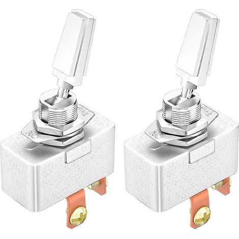 Interruptor con robustez basculante 50 A 12 V, 2 broches SPST marcha/arrêt, cromado, lote de 2 para aplicaciones en automóviles (1/5)
