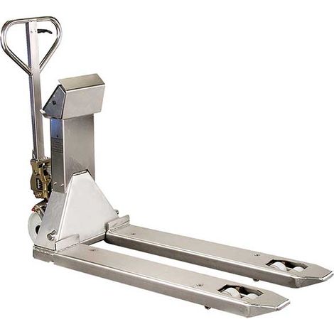 Transpalette en inox 316 avec balance intégrée - Pesage précis à 2kg - Fourches 1150x500mm - Capacité 2T - TFB53CII8I0