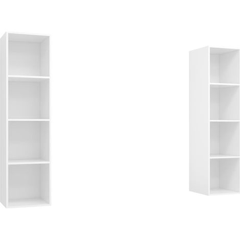 Meubles TV muraux 2 pcs Blanc 4 (1/5)