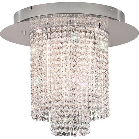Lampada del soffitto Vilalones in acciaio Cromo/LED in cristallo 10x4,3W 3000K H: 42 cm Ø50 cm Dimmabile (1/3)