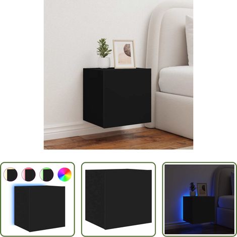 LED-Leuchten - TV-Wandschrank mit LED-Leuchten Schwarz 40,5x35x40 cm (1/5)