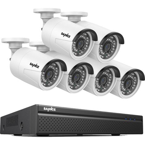 Sistema di sicurezza CCTV, risoluzione 3MP, facile configurazione PoE, 6 pezzi 0TB (1/2)