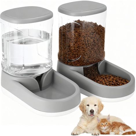 Automatic Cat Drinker and Feeder 2×3.8L Automatic Cat Food Dispenser, Dog Water Dispenser, Pet Feeders for Small and Large (1/5)