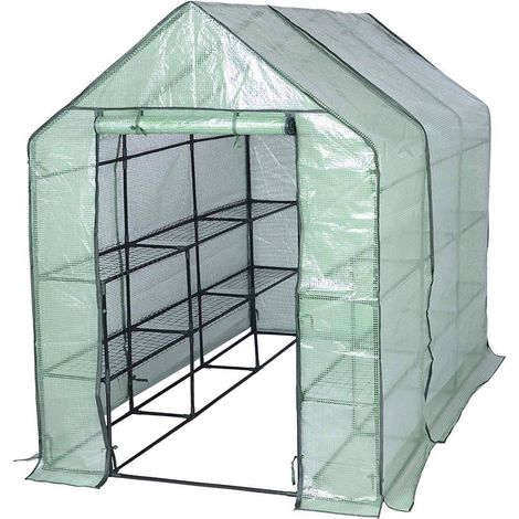 WOLTU Garden Greenhouse Plastic Tomato Greenhouse Vegetable Fruit Flower Plant 143x215x195cm Green (1/5)