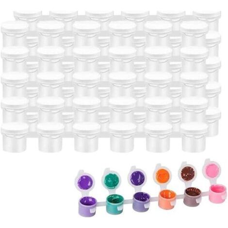 QORVA-Bande de Rangement Peinture,Pots Peinture Vides,Mini Pots de Peinture,Bandes de Peinture Vides,Peinture Boîte de Rangement de Peinture,Bandes de Peinture avec Couvercles,36Pots Conteneurs Rangem (1/5)