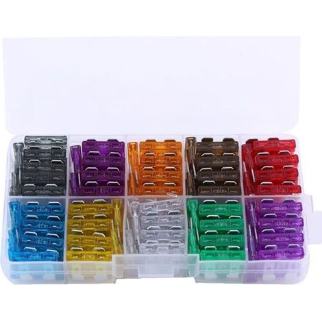 Kit de fusibles à lame standard 2A-35A 100P/Box pour voiture et moto (1/5)