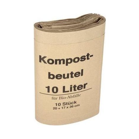 NEUTRALWARE Müllsack Bio 20+16 x 36 cm (B x H) 10l Papier braun 10 St./Pack.