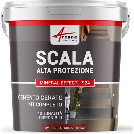 Cemento Cerato Scale - Kit Completo - 2 m² (in 2 strati) Mirtillo rosso - ARCANE INDUSTRIES