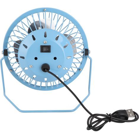 Mini-USB-wiederaufladbarer Metall-Tischventilator, 10 cm, blau, tragbar, für kleine Räume, handbetriebener Luftzirkulator (1/4)