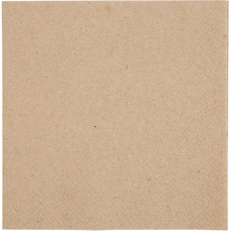 Serviettes Cocktail Recyclées 2 Plis Pliage 1/4 240mm Kraft - Lot de 4000 - Fiesta (1/3)