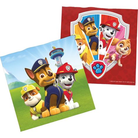 Servietten Paw Patrol bunt Ø 16,5 cm 20er Pack Servietten