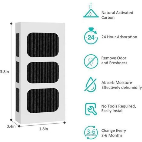 Filtre À Air - Charbon Actif Coquille De Noix De Coco - Pour Réfrigérateur - Compatible Pure Air Ultra 2 Pure Air Ultra II Electrolux - 6 Pièces (1/4)