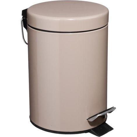 Poubelle métal à  Pédale 3 litres Atmosphéra - Taupe
