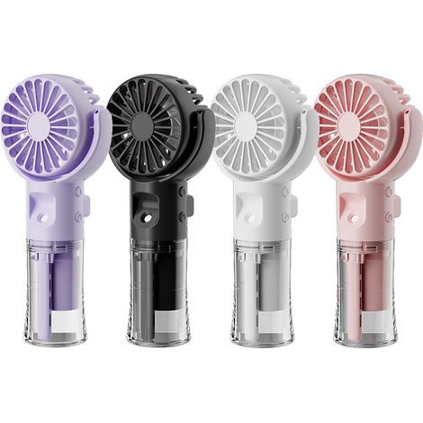 Ventilateur portable avec humidificateur, mini ventilateur portatif rechargeable par USB avec brumisateur d'eau, refroidissement par quatre vitesses seulement-AquaForge (1/4)