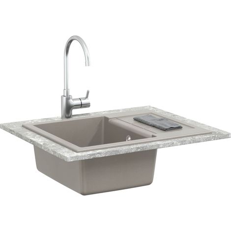 Évier Gris 620 x 500 mm 80% Quartz et 20% Résine