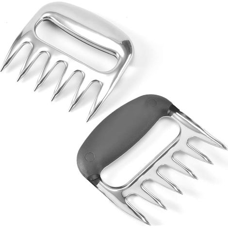 Pinzas para carne: Cuchillas ultraafiladas resistentes al calor de 100 a 220 °C – Desmenuzan sin esfuerzo carne de cerdo, pollo y ternera – Accesorios robustos para barbacoa para los amantes de la par (1/5)