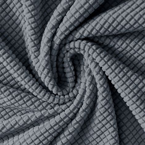 Housse de chaise en jacquard épais gris foncé, taille L, grand dossier haut 70 cm (1/5)