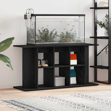 Support d'aquarium en chêne noir 120 x 40 x 60 cm Bois d'ingénierie (1/4)