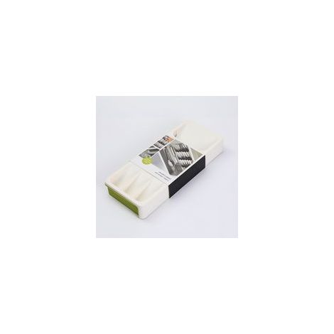 Plateau de rangement extensible pour tiroir de cuisine, pouvant contenir cuillères, fourchettes et autres couverts. (1/5)