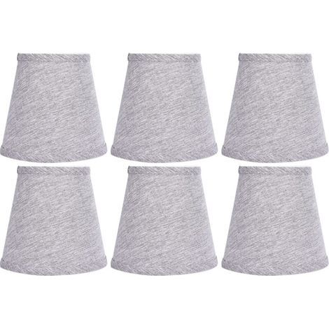 Abat-jour en tissu gris argenté, convenant aux lampes de table et aux suspensions, compatible avec les ampoules E14 ou les petites ampoules. (1/5)