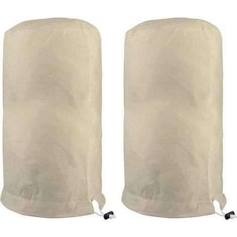 Voile D'hivernage Plante, Voile Hivernage Olivier, Voile Dhivernage Arbre, Housse De Protection Tomate Citronnier, Housse Hivernage pour Plantes Sac Vegetaux Jardin Tissu Non Tissé (60×80cm, Beige) (1/4)