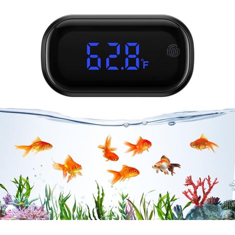Thermomètre d'aquarium LED numérique (℉), avec écran tactile, thermomètre marin pour eau froide, eau douce, aquarium marin (seulement Fahrenheit) (1/5)