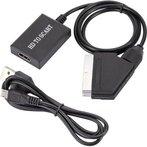 Convertisseur hdmi vers péritel adaptateur audio vidéo hd 1080p pour hdmi vers péritel Sky Box Stb (1/5)