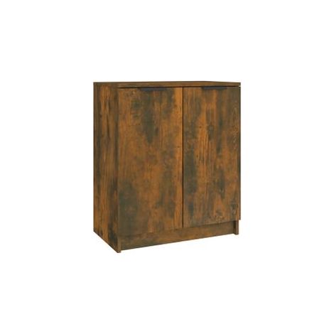Meuble à chaussures Chêne fumé 59x35x70 Bois d'ingénierie (1/5)