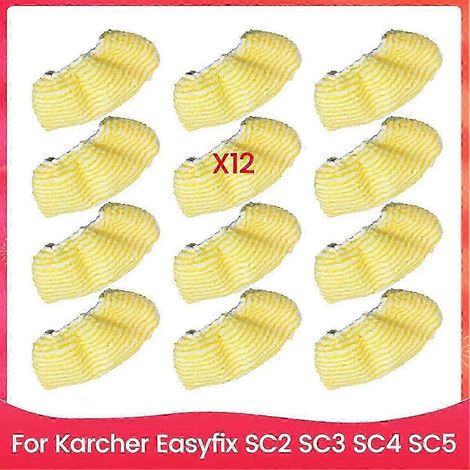 Lot de 12 lingettes en microfibre réutilisables compatibles avec les pièces détachées pour aspirateurs et balais vapeur Karcher SC2, SC3, SC4 et SC5 (1/5)