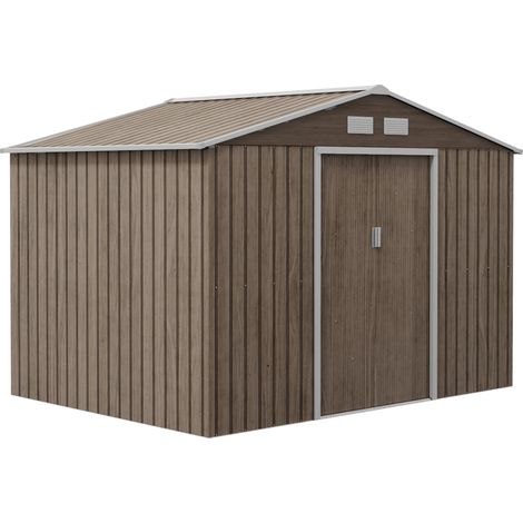 Gartenhaus aus verzinktem Stahl 4,9 m² 277 x 195 x 192 cm mit Pultdach (1/4)