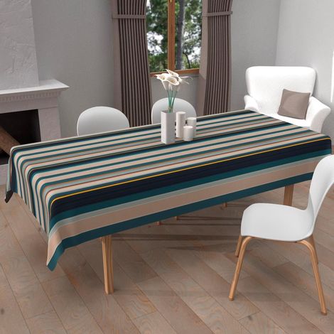 Nappe imprimée Anti-tâches Rectangle 140x200 cm BAYADERES Bleu (1/5)