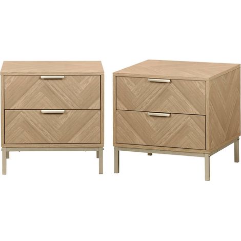 Lot de 2 tables de chevet. Budapest. deux tiroirs. L 45 x l 40 x H 45cm