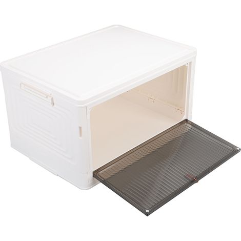 Aufbewahrungsbox, faltbar, stapelbar, großes Fassungsvermögen, Sichtfenster mit Tür, Aufbewahrungskorb für den Kleiderschrank im Schlafzimmer M (1/5)