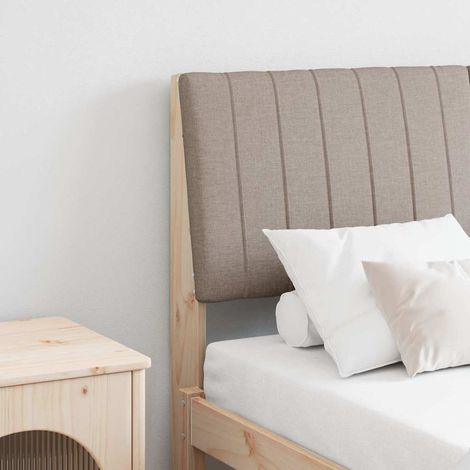Gepolstertes Kopfteil Taupe 140 cm Massives Kiefernholz