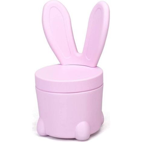 Tabouret de Rangement pour Enfant en Forme de Lapin, Pouf Coffres de Rangement avec Couvercle Amovible en Plastique, Convient à Chambre des Enfants, La Maternelle, Mignon (Rose)