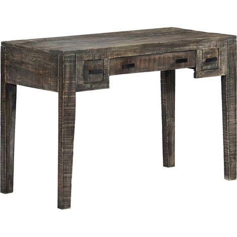 Maison Exclusive - Schreibtisch Schwarz 110×50×75 cm Massivholz M (1/5)