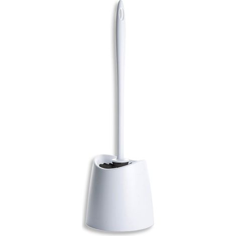 Portascopino wc da appoggio bianco in abs con setole nere (1/7)