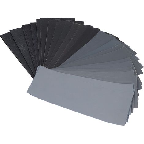 Lot de 42 feuilles abrasives émeri hydrofuges pour meulage et ponçage, calibres 120 à 3000, à sec ou à l'eau (1/5)