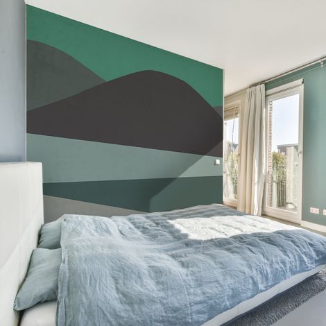 Papier peint panoramique Collines, Vert 150 x 250cm (1/5)